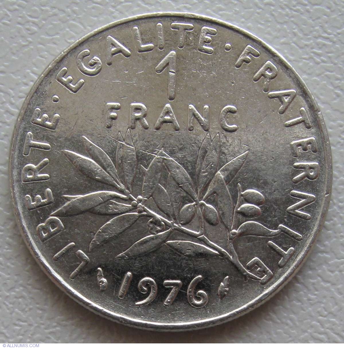 1 Franc 1976, A cincea Republica (19711985)  Franta  Monedă  869