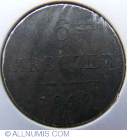 6 Kreuzer 1849 A 6 Kreuzer 1849 A