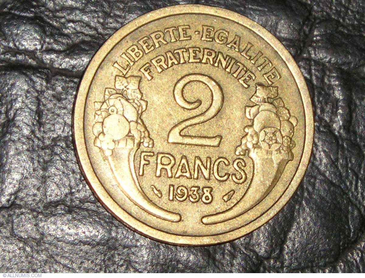 2 Francs 1938 Third Republic 1871 1940 France Coin 4407