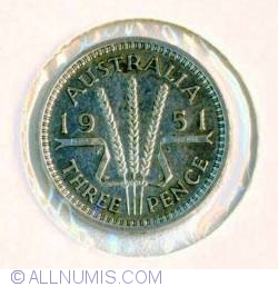 3 Australian Pence 1951 PL