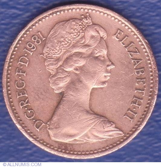 1 New Penny 1981 Elizabeth II 1952 present Great Britain Coin 1666