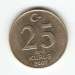 Obverse of 25 New Kurus 2007