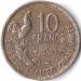 Obverse of 10 Franci 1951