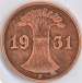 1 Reichspfennig 1931 E
