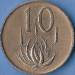 Reversul lui 10 Cents 1966 Africaans