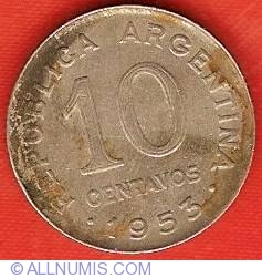 10 Centavos 1953 10 Centavos 1953