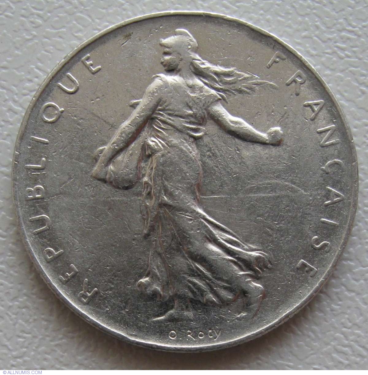 1 Franc 1975, A cincea Republica (19711985)  Franța  Monedă  868