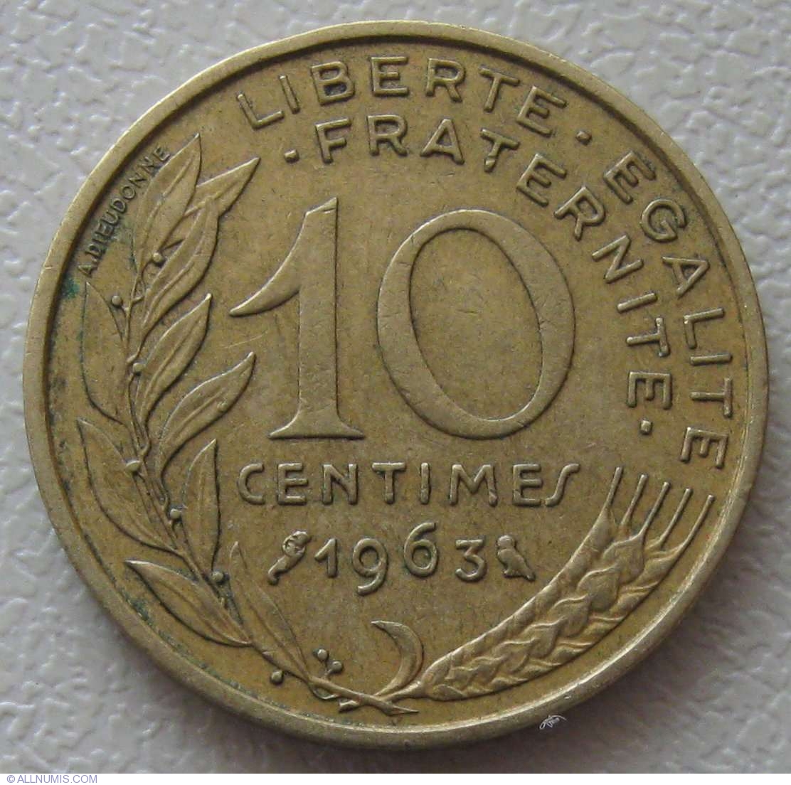 10 Centimes 1963 Fifth Republic 1958 1970 France Coin 907