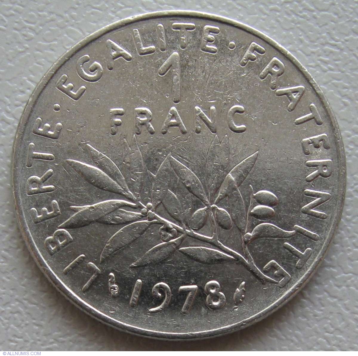 1 Franc 1978 Fifth Republic 1971 1985 France Coin 865