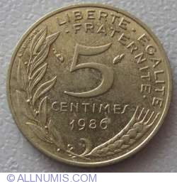 Image #1 of 5 Centimes 1986