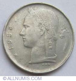 Image #2 of 1 Franc 1958 (Belgique)