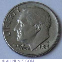 Image #2 of Dime 1984 D