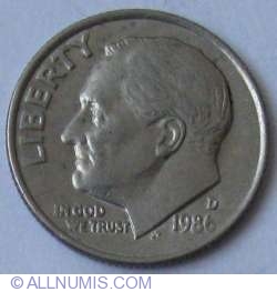 Image #2 of Dime 1986 D
