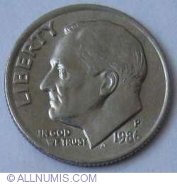 Image #2 of Dime 1986 P