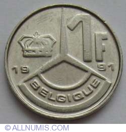 Image #1 of 1 Franc 1991 (Belgique)