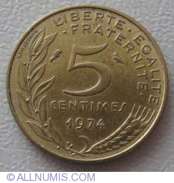 Image #1 of 5 Centimes 1974