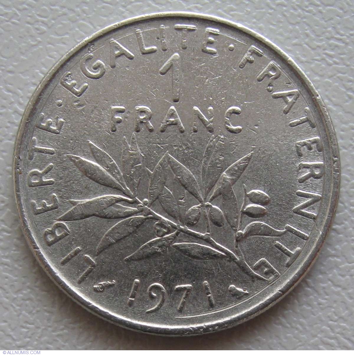 1 Franc 1971 Fifth Republic 1971 1985 France Coin 864