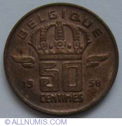 Image #1 of 50 Centimes 1958 (Belgique)