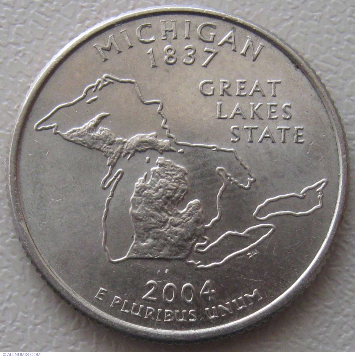 thumbnail image 2 of 2004-P Michigan State Quarter – Uncirculated Single Coin, Philadelphia Mint 2 of 6