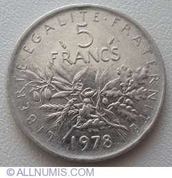 Image #1 of 5 Francs 1978