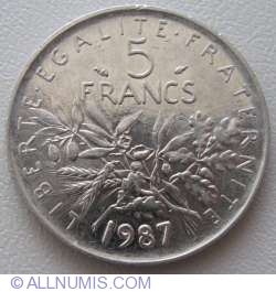 Image #1 of 5 Francs 1987