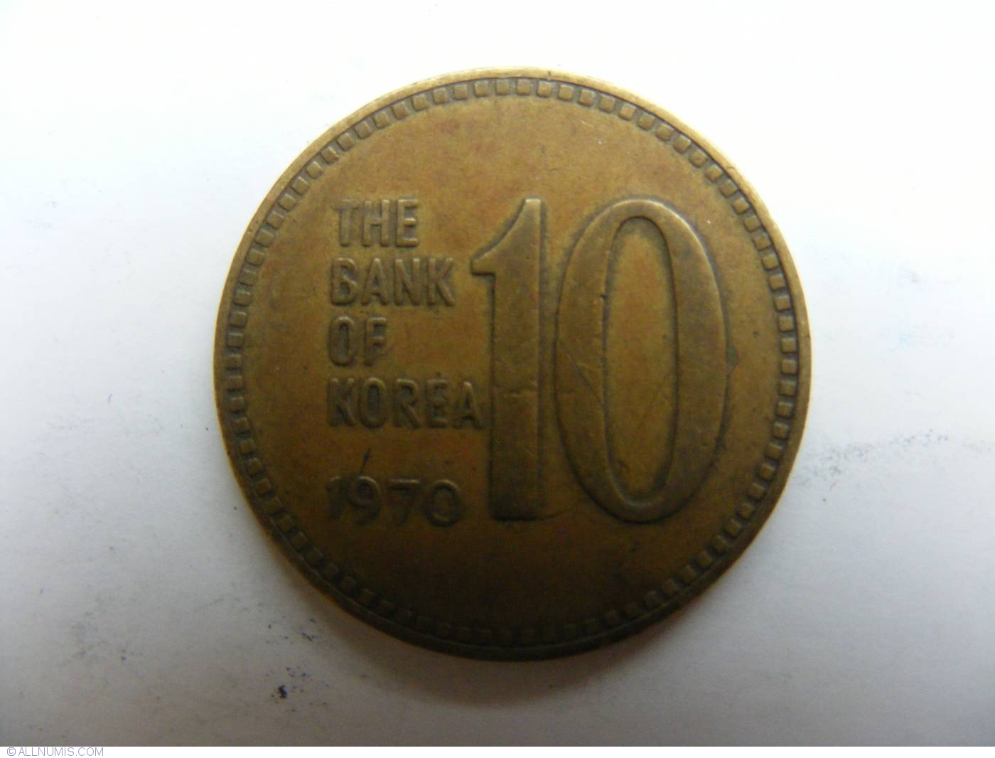 KOREA SOUTH 10 WON KM6 a 1980 PAGODA TEMPLE UNC KOREAN COIN CURRENCY MONEY 