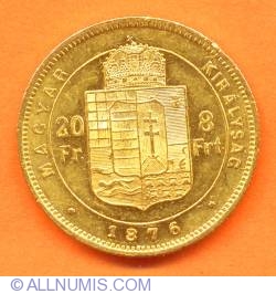 Image #1 of 8 Forint (20 Francs) 1876