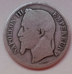 Image #2 of 1 Franc 1869 A