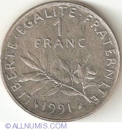 Image #2 of 1 Franc 1991