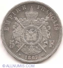 Image #2 of 5 Francs 1867