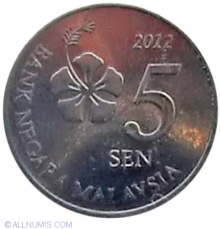 Malaysia set of 4 coins 5-50 sen 2012 UNC