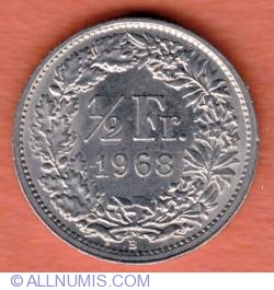 Image #2 of ½ Franc 1968 B