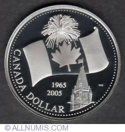 Image #2 of 1 Dollar 2005 - 40th Anniversary National Flag