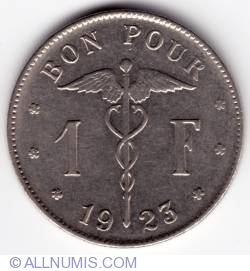 Image #2 of 1 Franc 1923 (Belgique)
