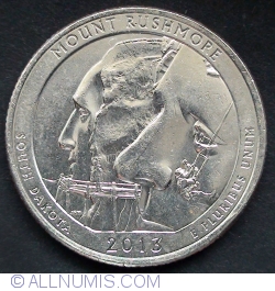 Image #2 of Quarter Dollar 2013 P - South Dakota Mounth Rushmore