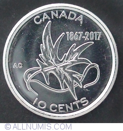 Image #2 of 10 cents 2017 150th anniversary of Canada