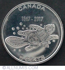 5 cents 2017 150th anniversary of Canada
