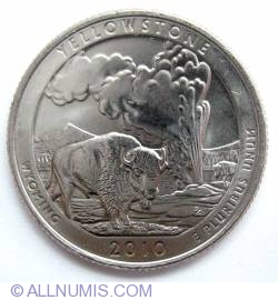 Image #2 of Quarter Dollar 2010 D - Wyoming Yellowstone