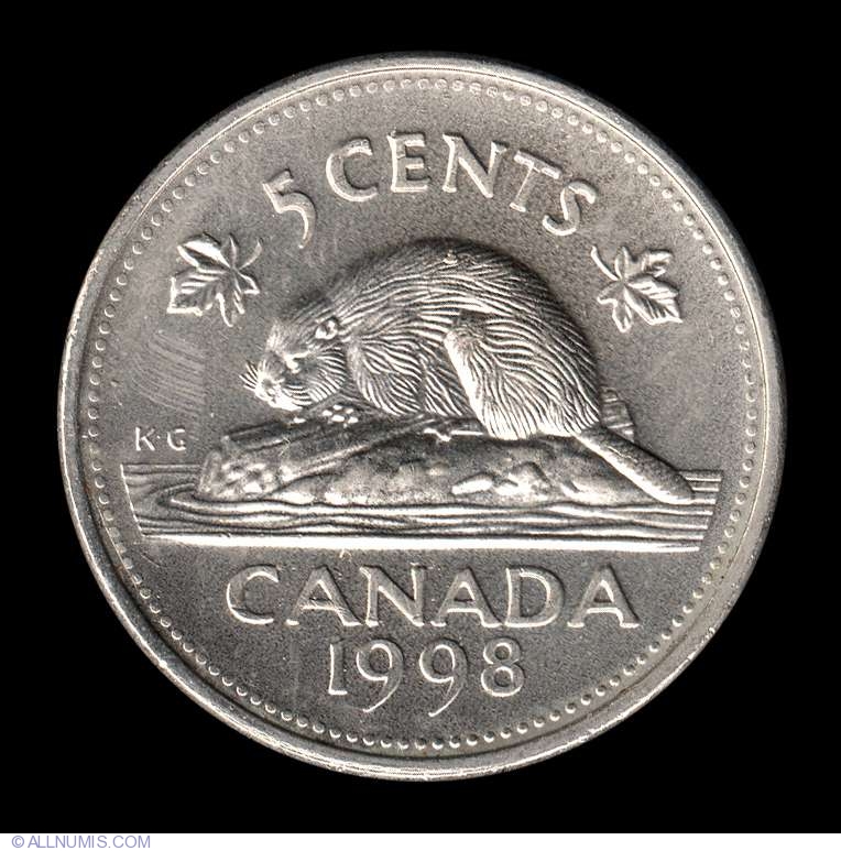 Details about   1998 Canadian Proof Like QEII & Beaver Five Cent Coin! 
