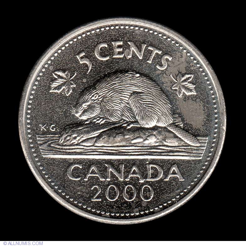 2000 Canada Original Roll Regular Beaver 5 Cents Nickels 