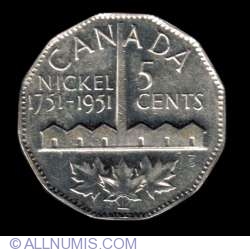 Image #2 of 5 Cents 1951 - 200 years since nickel identification