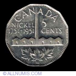 5 Cents 1951 - 200 years since nickel identification