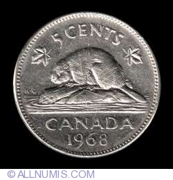 5 Cents 1968, Elizabeth II (1953-2022) - Canada - Coin - 8032