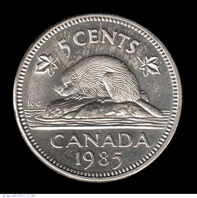 1985 CANADA 5 CENTS PROOF-LIKE NICKEL COIN 