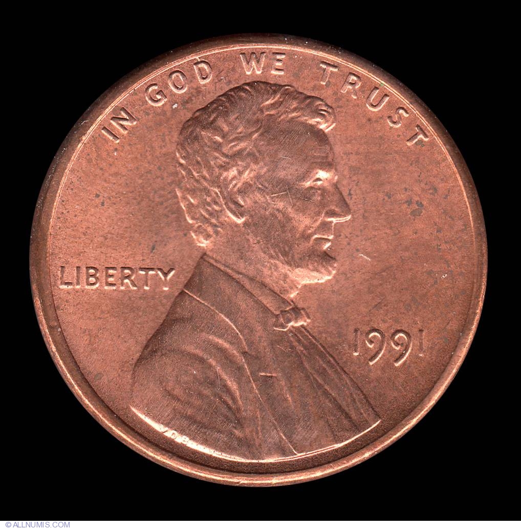 1 Cent 1991 Cent Lincoln Memorial 1959 2008 United States Of 