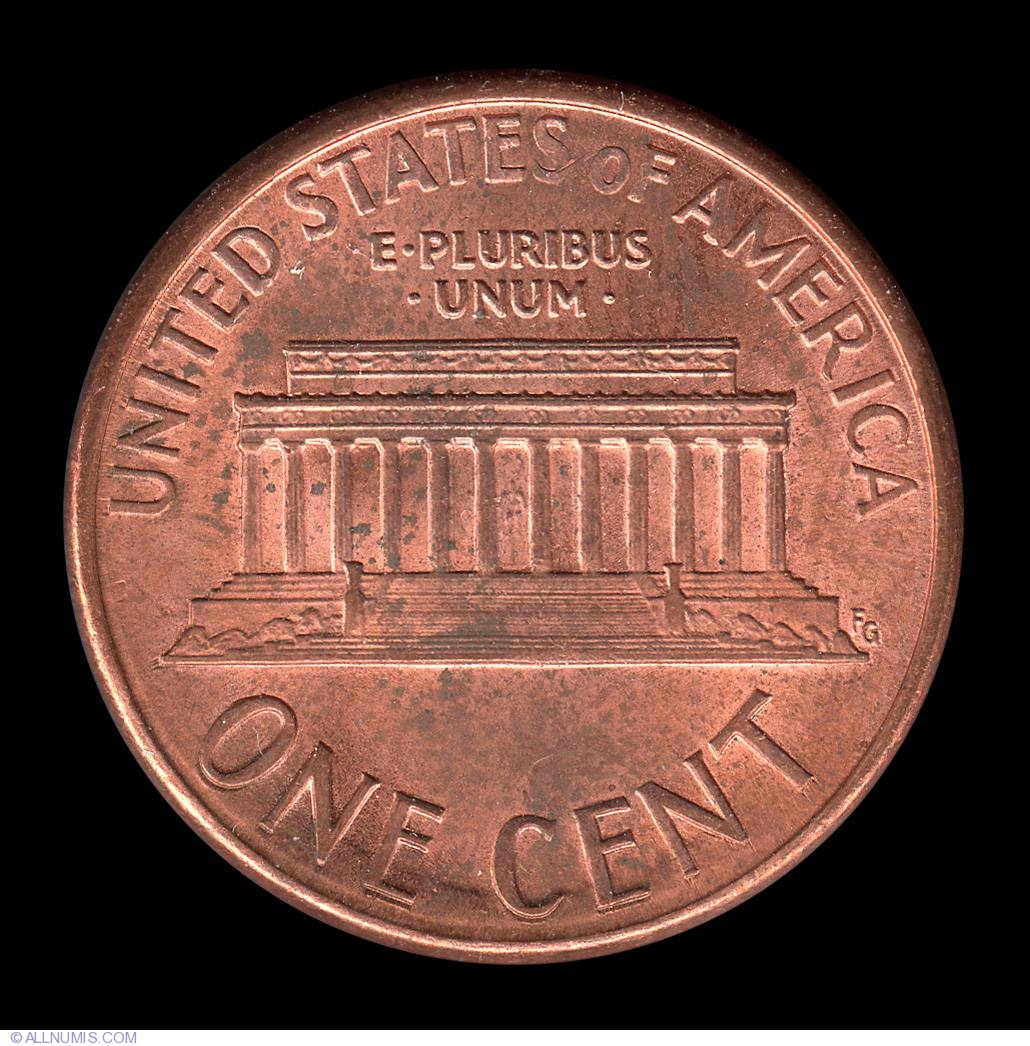 1 Cent 1991 Cent Lincoln Memorial 1959 2008 United States Of 