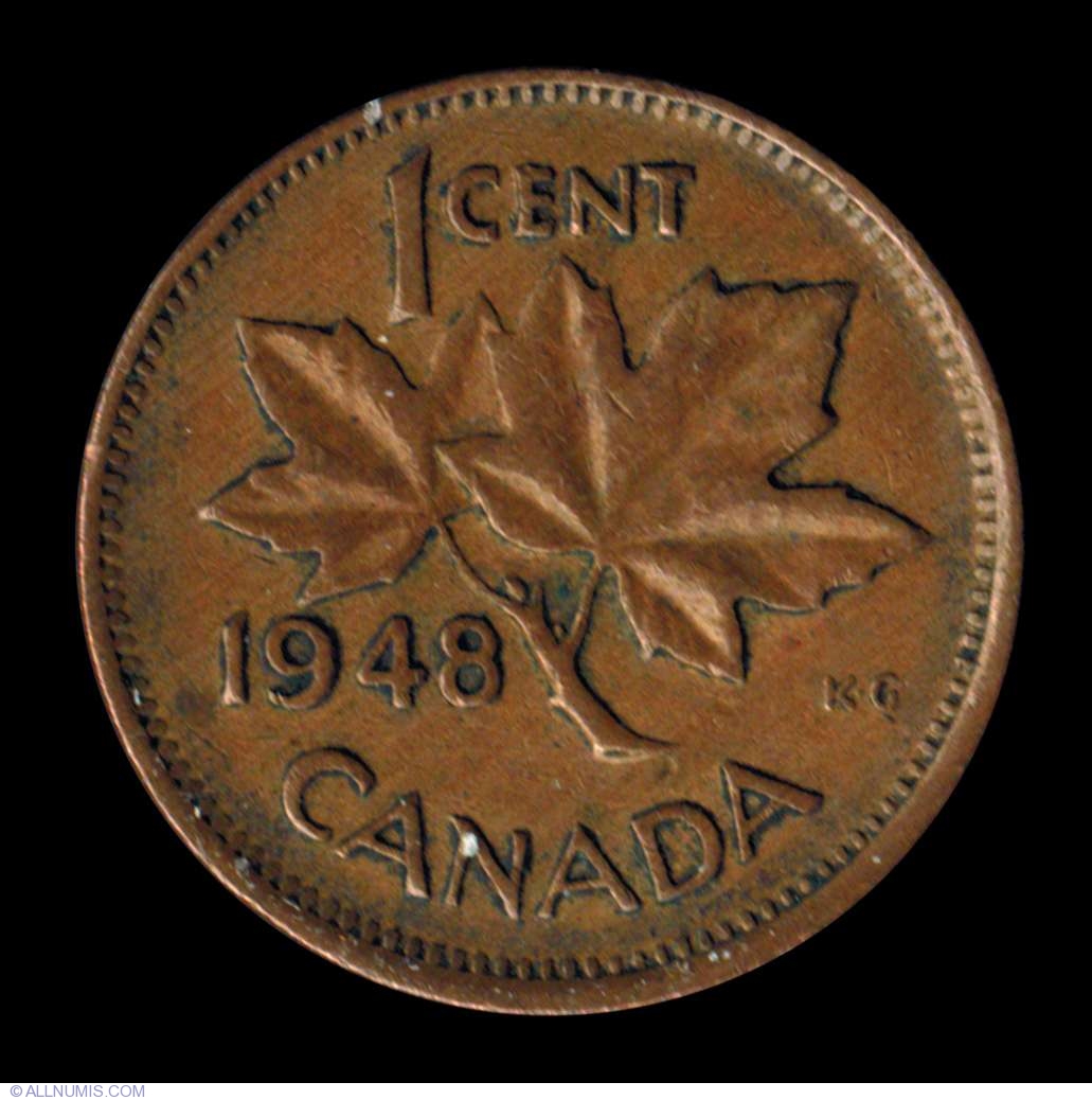 2 COINS CANADA SET OF TWO DIFFERENT 1948 GEORGE VI 1 CENT 
