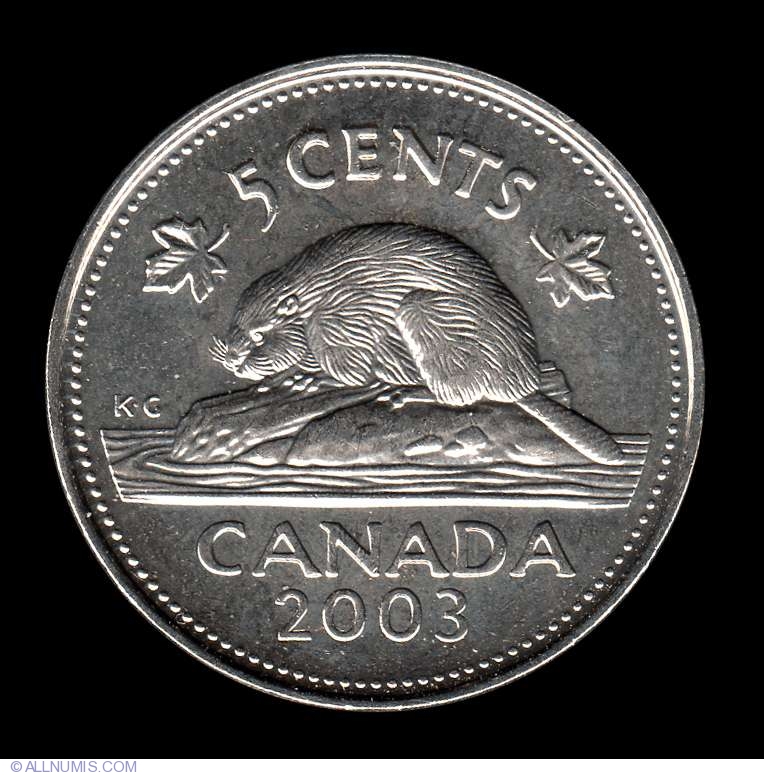 Both 2003 P New & Old Effigy CANADA 5 Cent Nickel UNC Coins From Mint Roll 