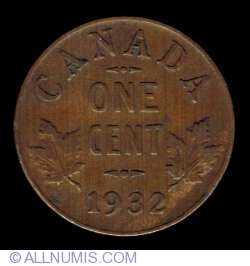 Canada 1932 1 Small cent Canadian one George V Penny coin Lot #642