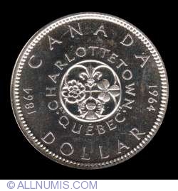 Image #2 of 1 Dolar 1964 -  100 ani de la Conferinta Charlottetown